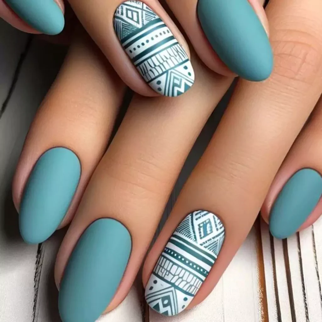 glamorous short matte and velvet nails designs 