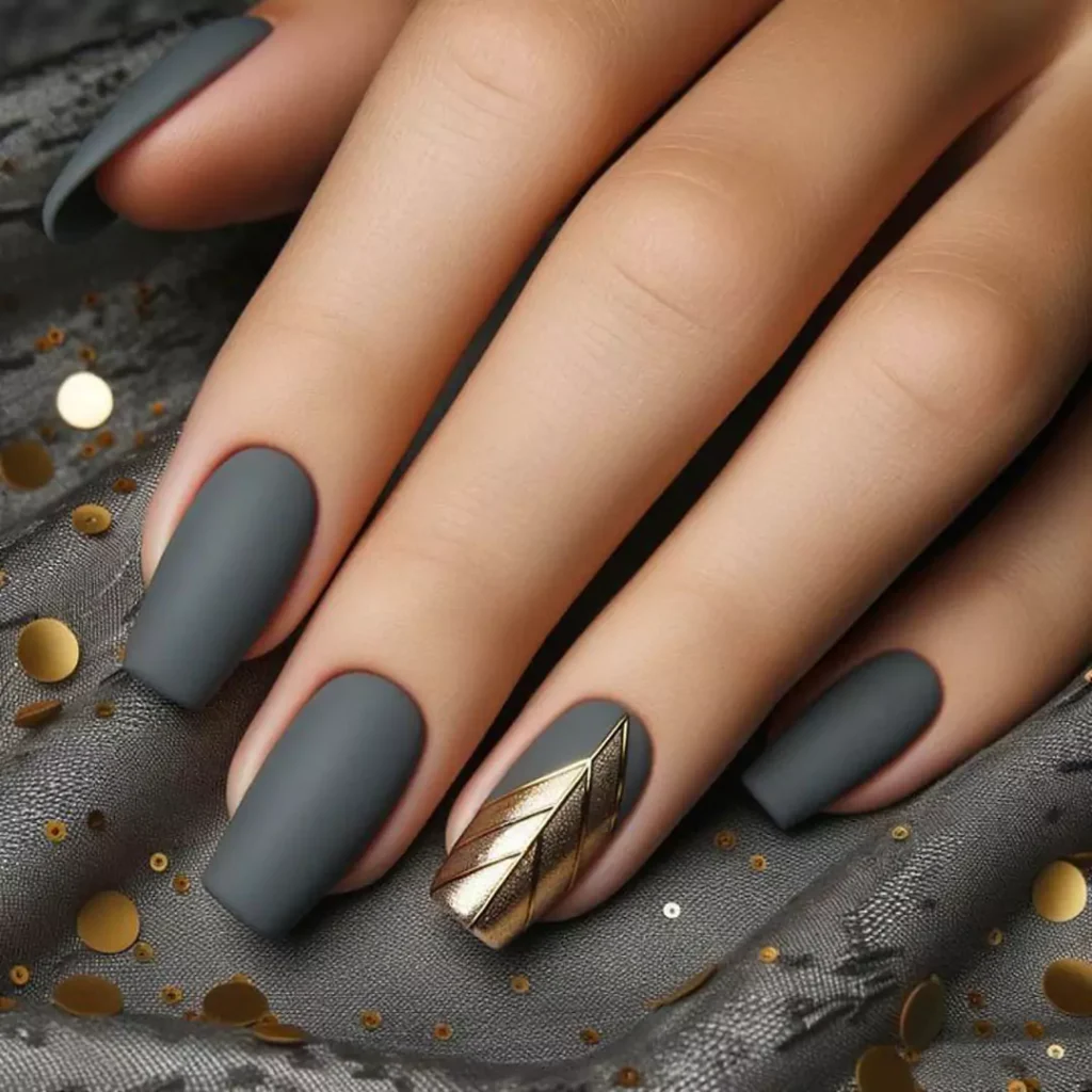 exquisite short matte and velvet nails designs 