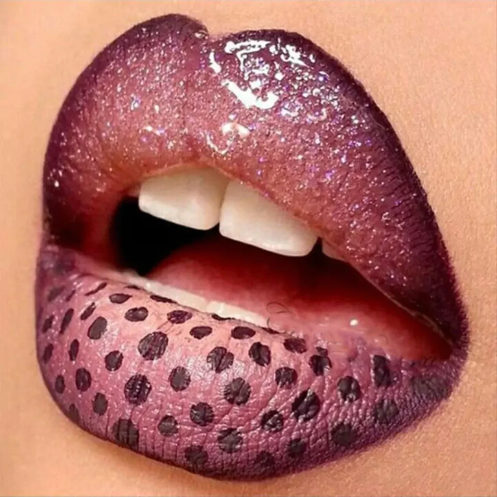 Enchanting mottled lip makeup