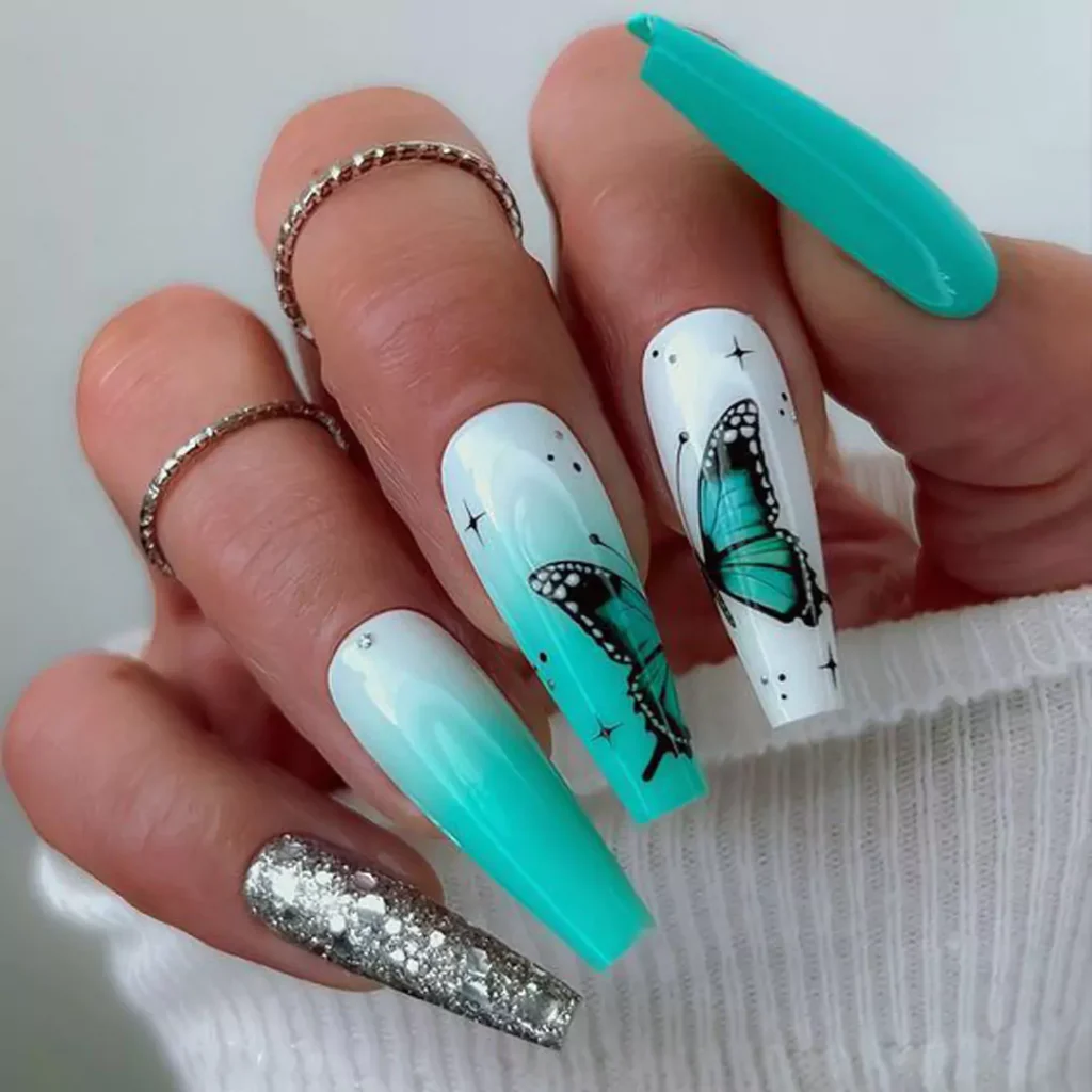 elegant long nails with stylish and beautiful designs 