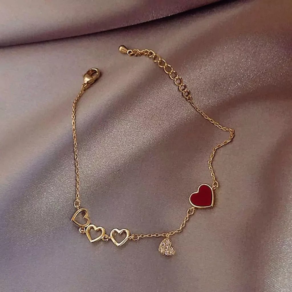 elegant gold heart-shaped bracelets