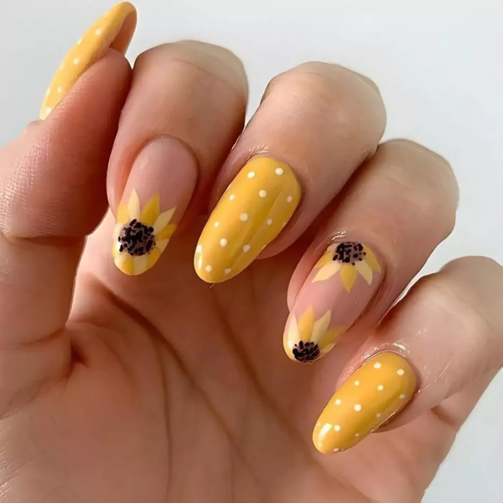 beautiful sunflower nail designs 