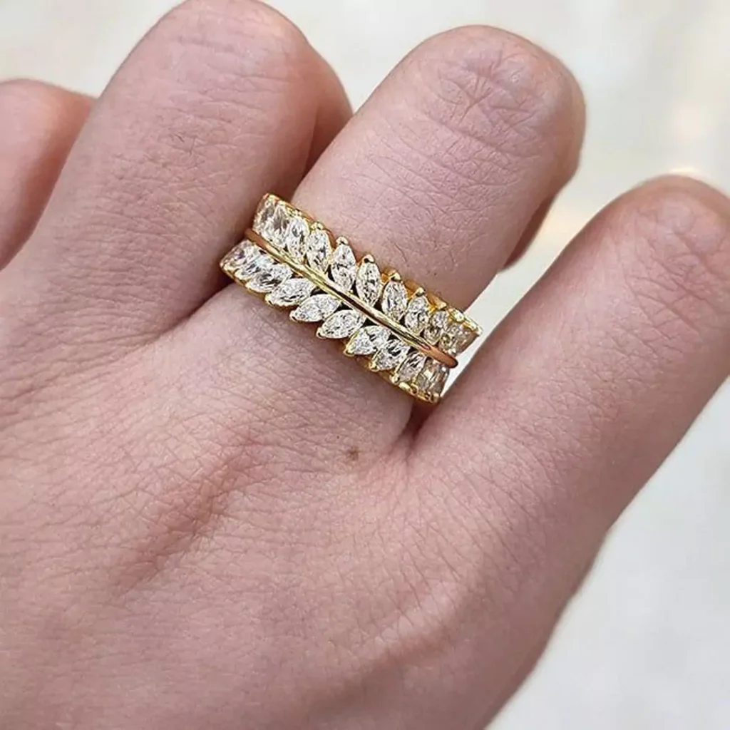 stunning wheat pattern gold rings