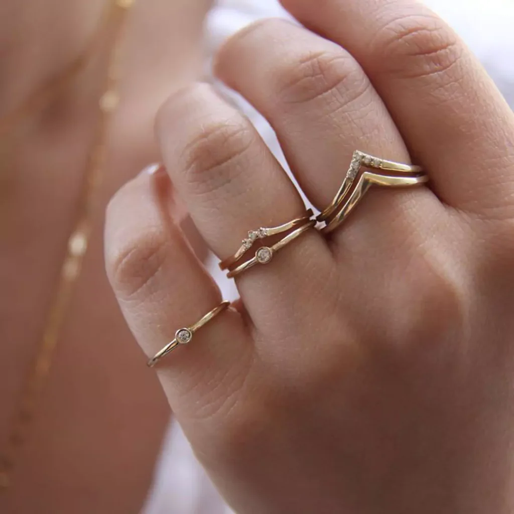 majestic gold dainty Rings