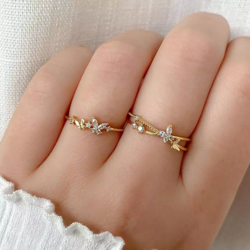 elegant gold dainty Rings