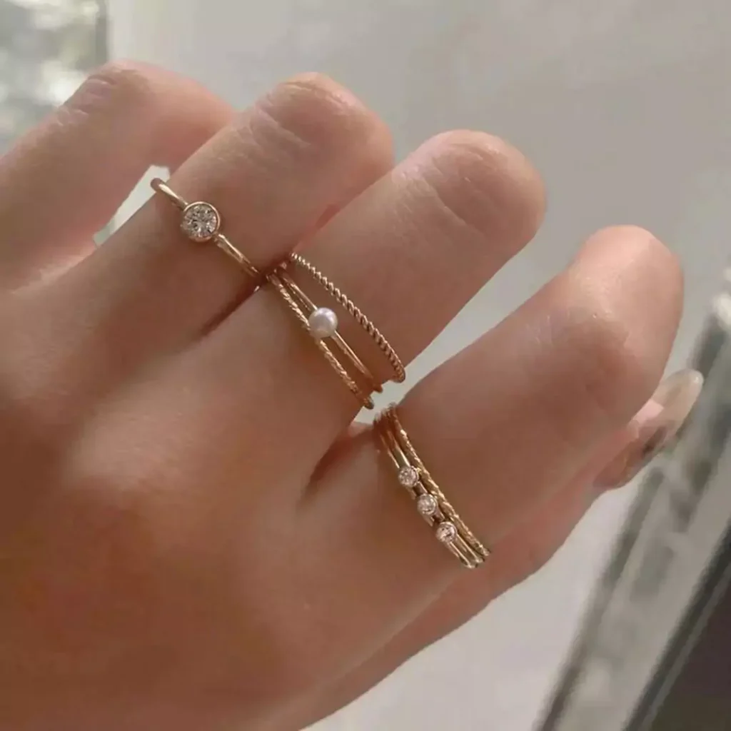 trendy gold dainty Rings