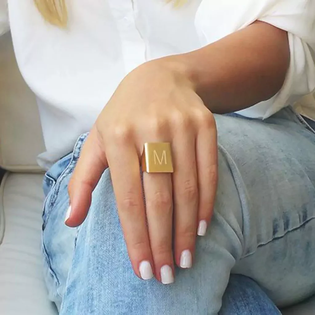 majestic gold letter rings for women 