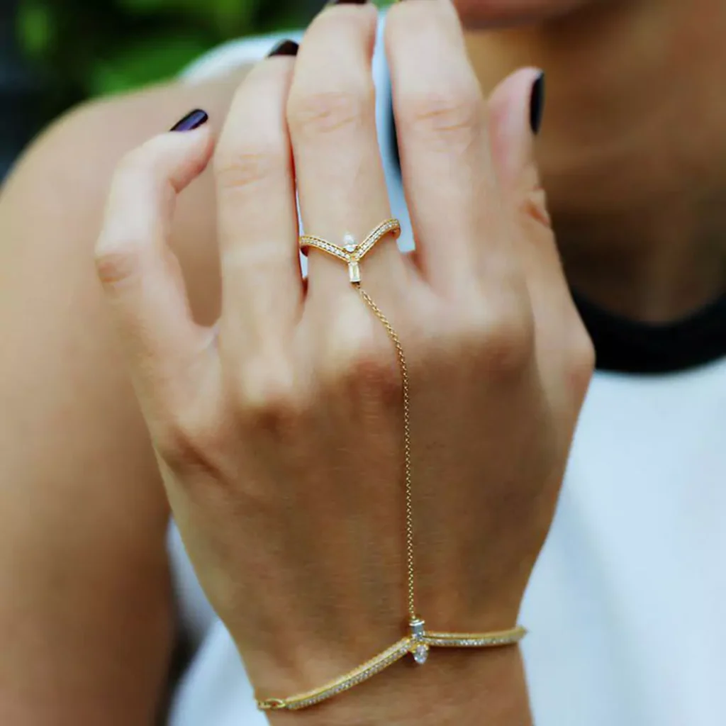 delicate gold ring bracelets