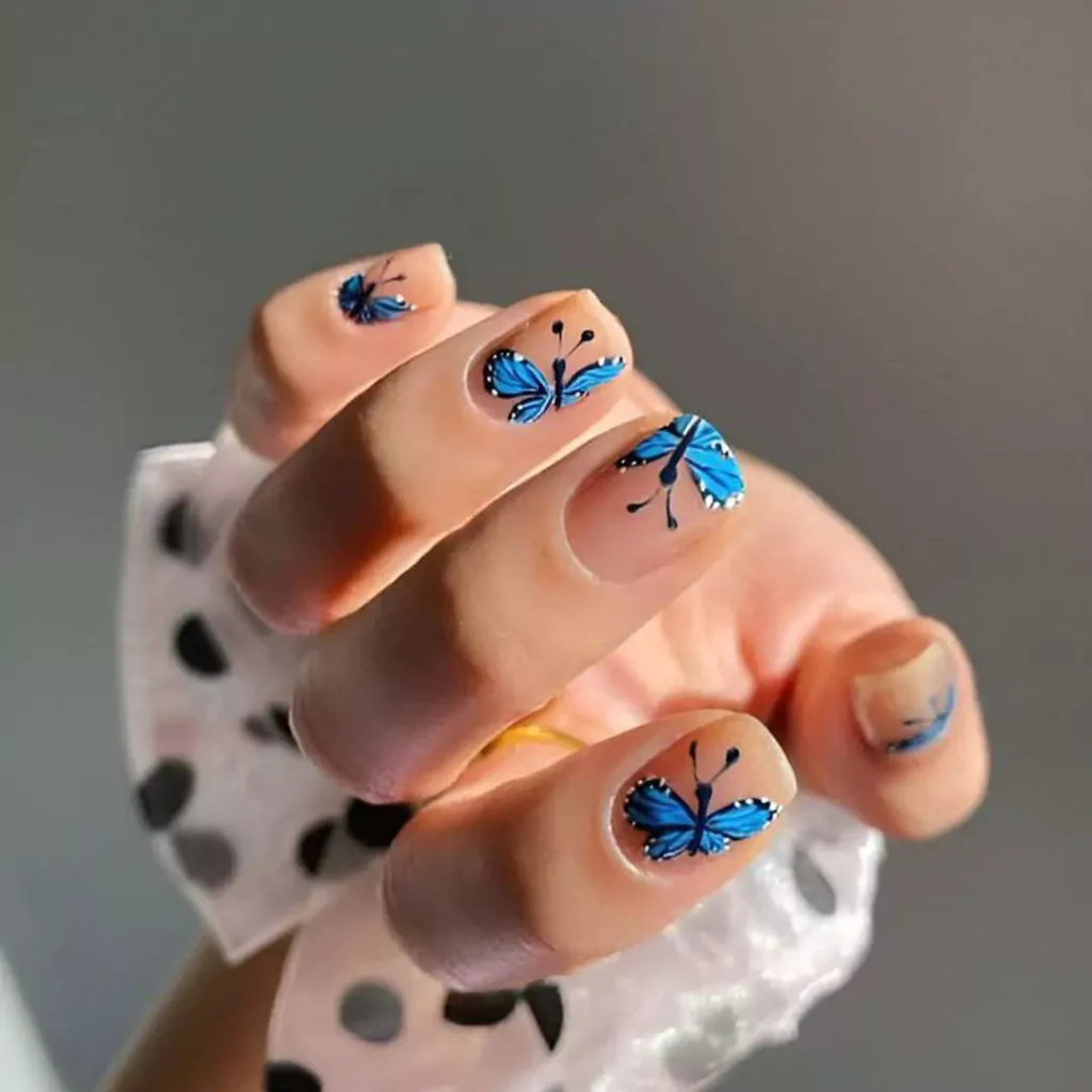 luxurious butterfly nail designs