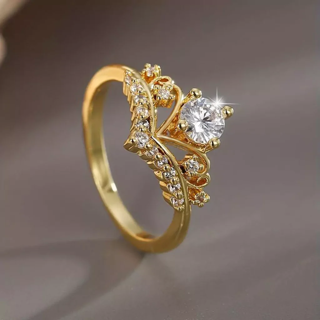 exquisite Gold Crown Rings 