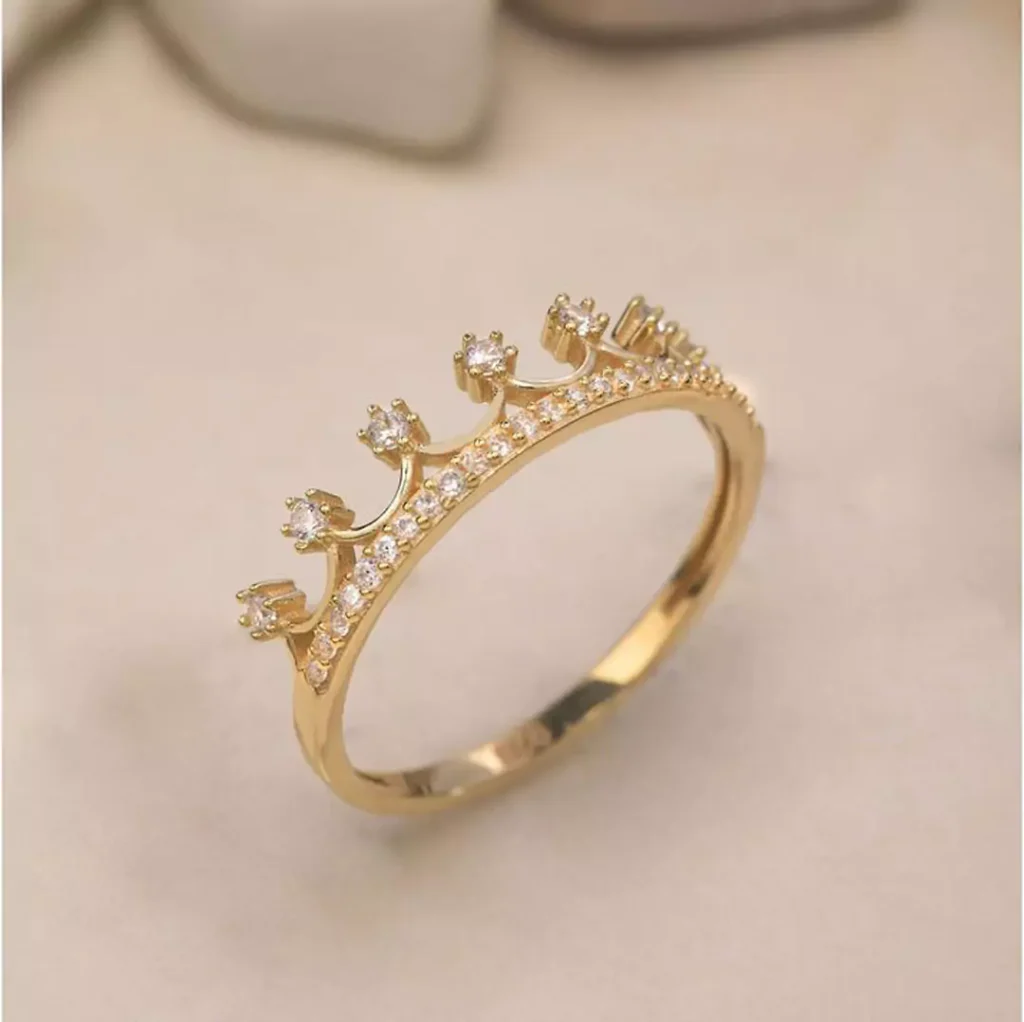 stylish Gold Crown Rings 