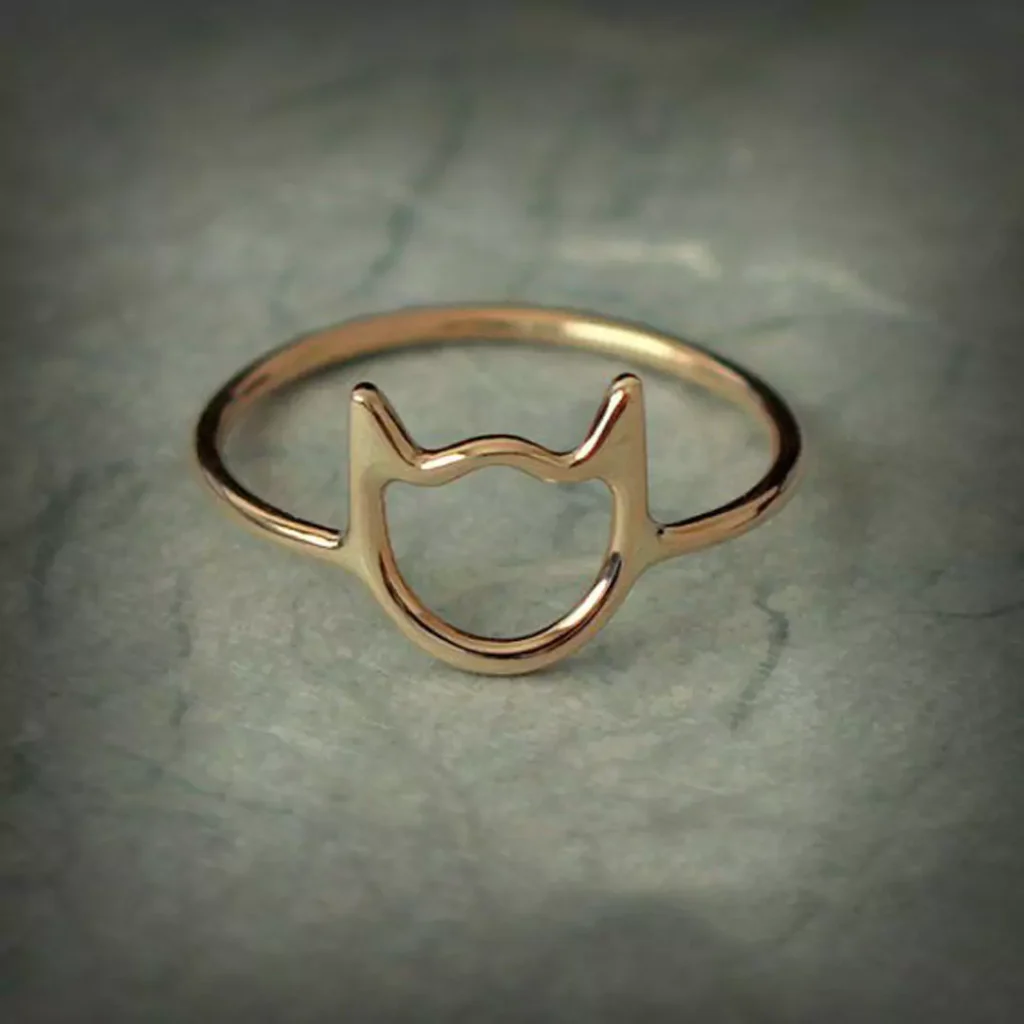 exquisite gold rings with cat designs 