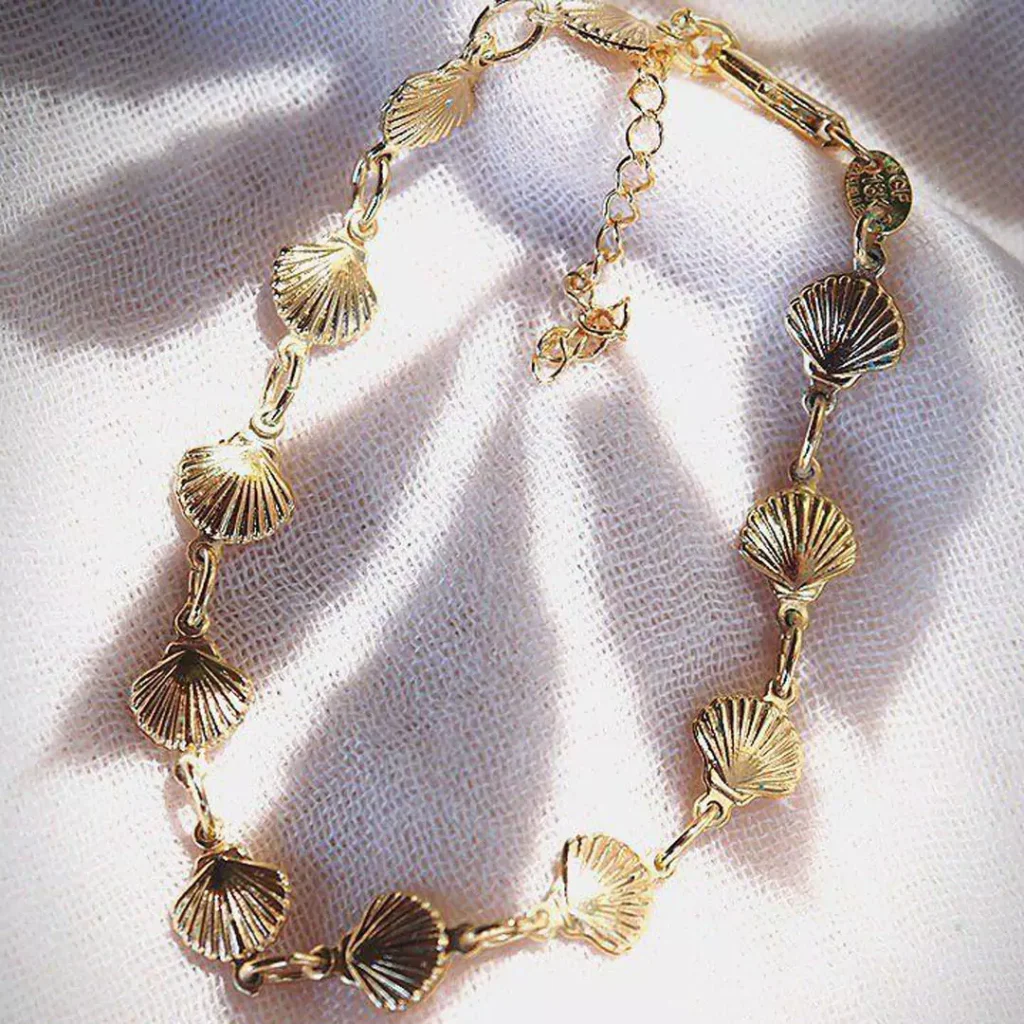 regal gold shell anklets 