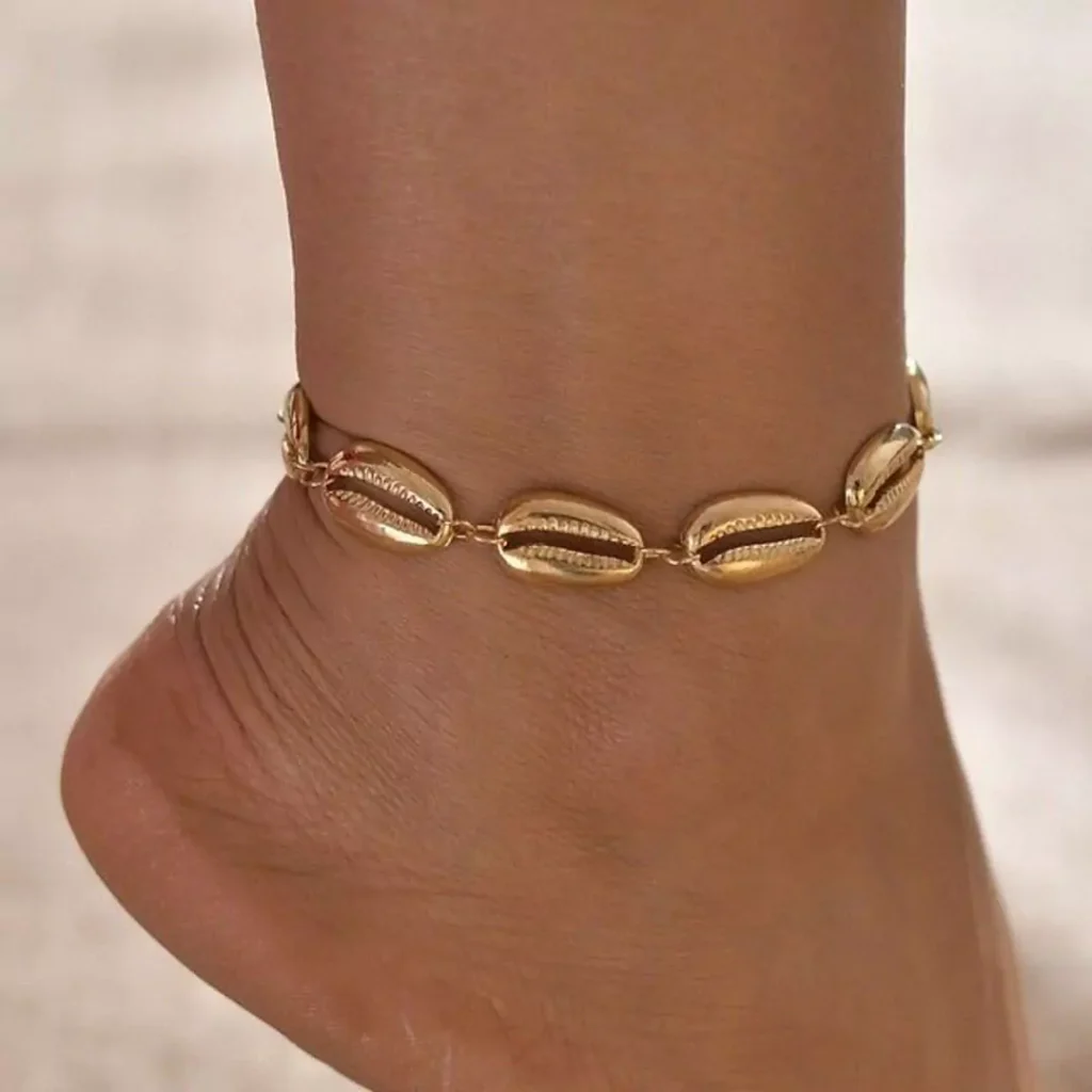 exquisite gold shell anklets 