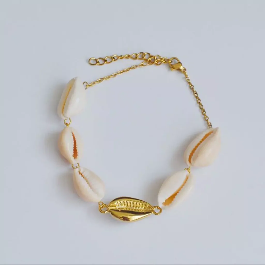 refine gold shell anklets 