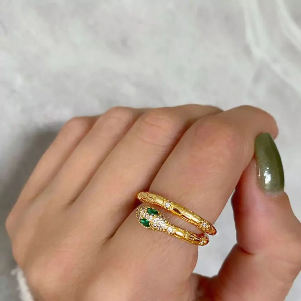 radiant gold snake rings 