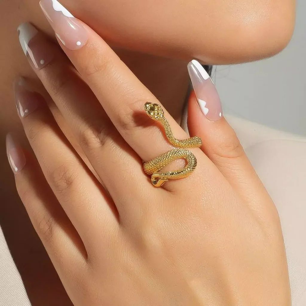 unique  gold snake rings 