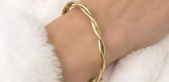 elegant twisted gold bangle bracelets