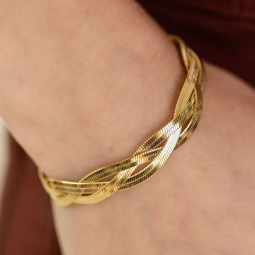 sparkling twisted gold bangle bracelets 