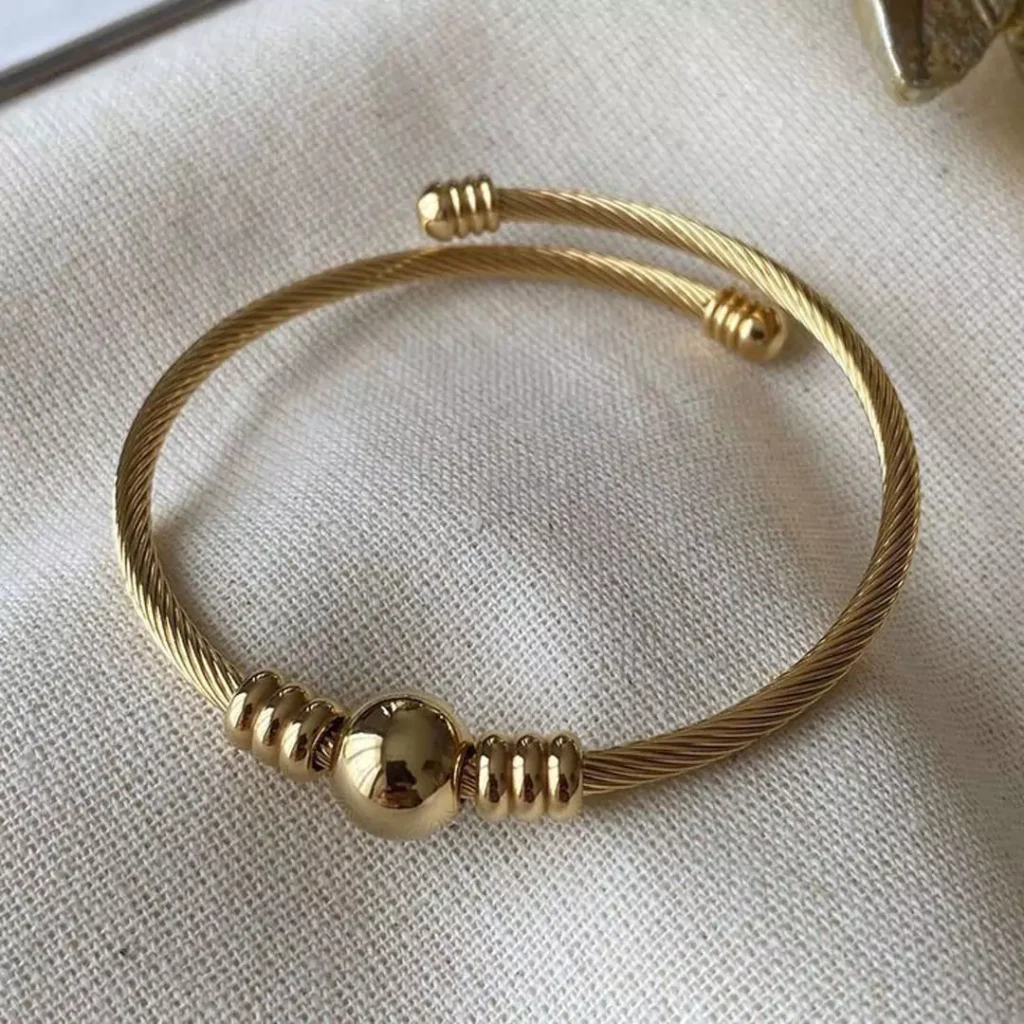 glamorous twisted gold bangle bracelets 