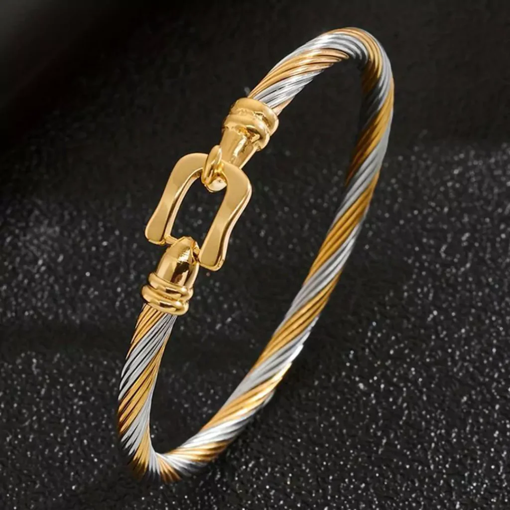 stylish twisted gold bangle bracelets 