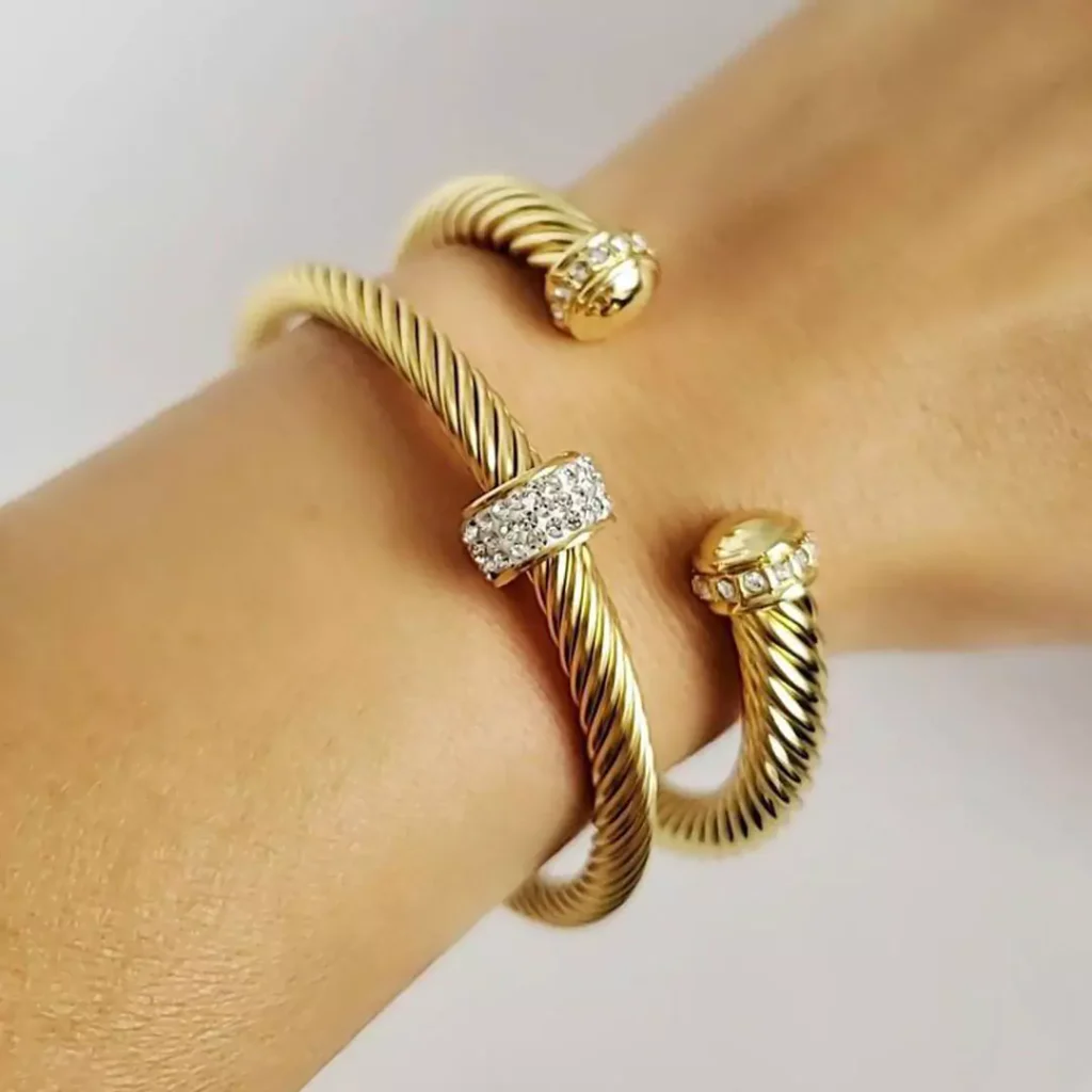 special twisted gold bangle bracelets 