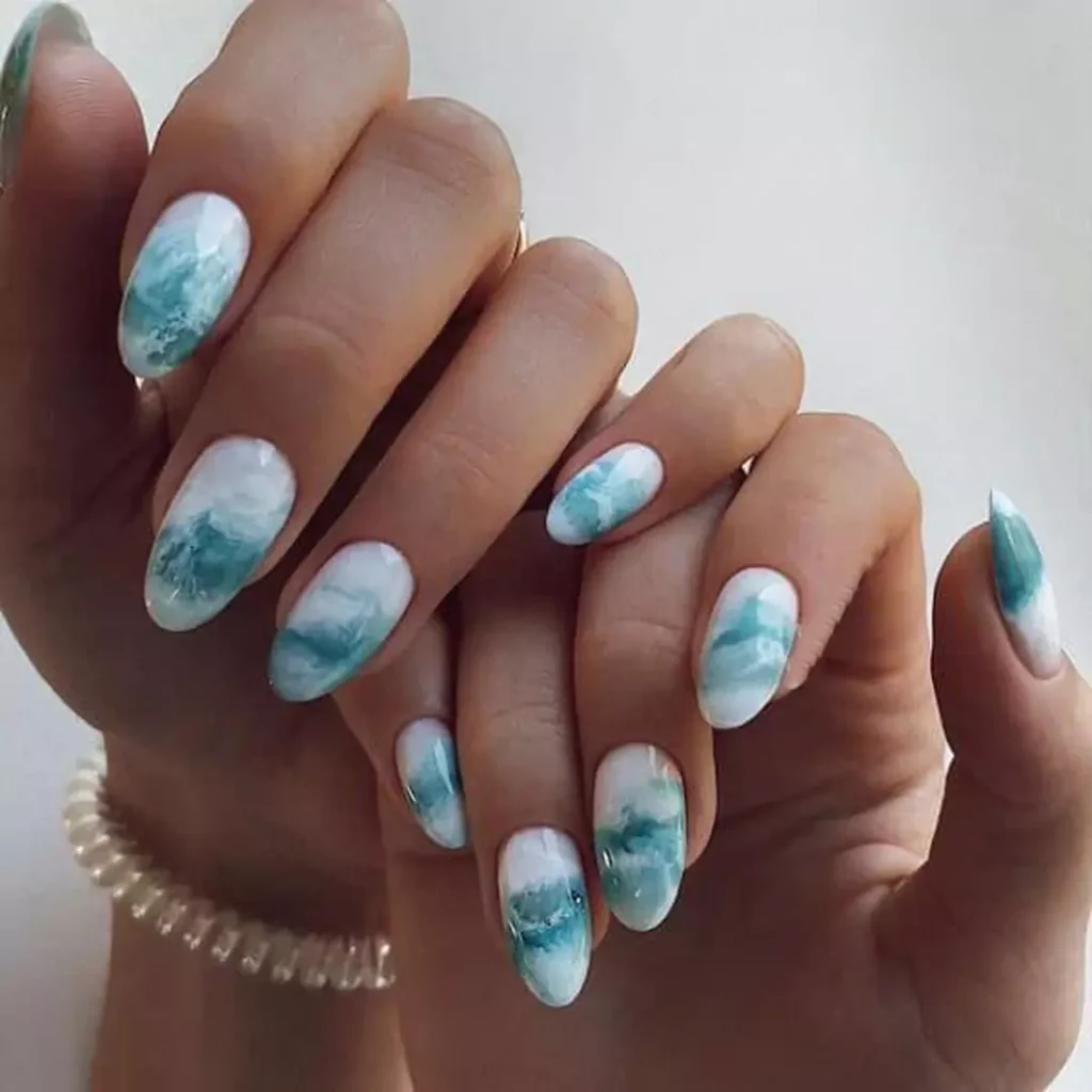 whimsical watercolor nail art designs