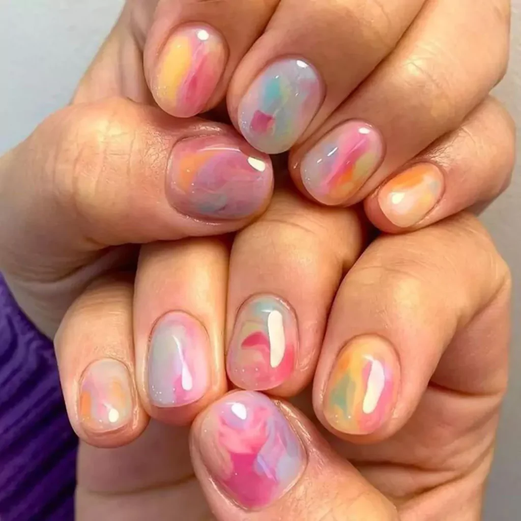 unique watercolor nail art designs 