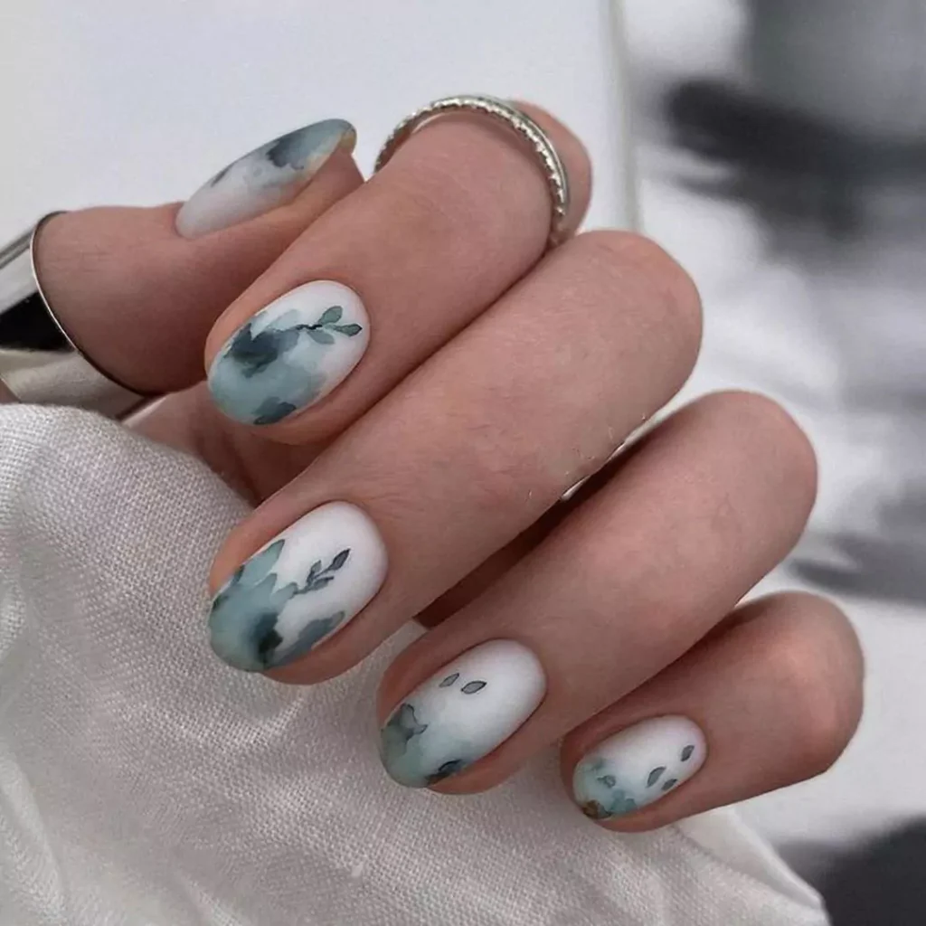 elegant watercolor nail art designs 