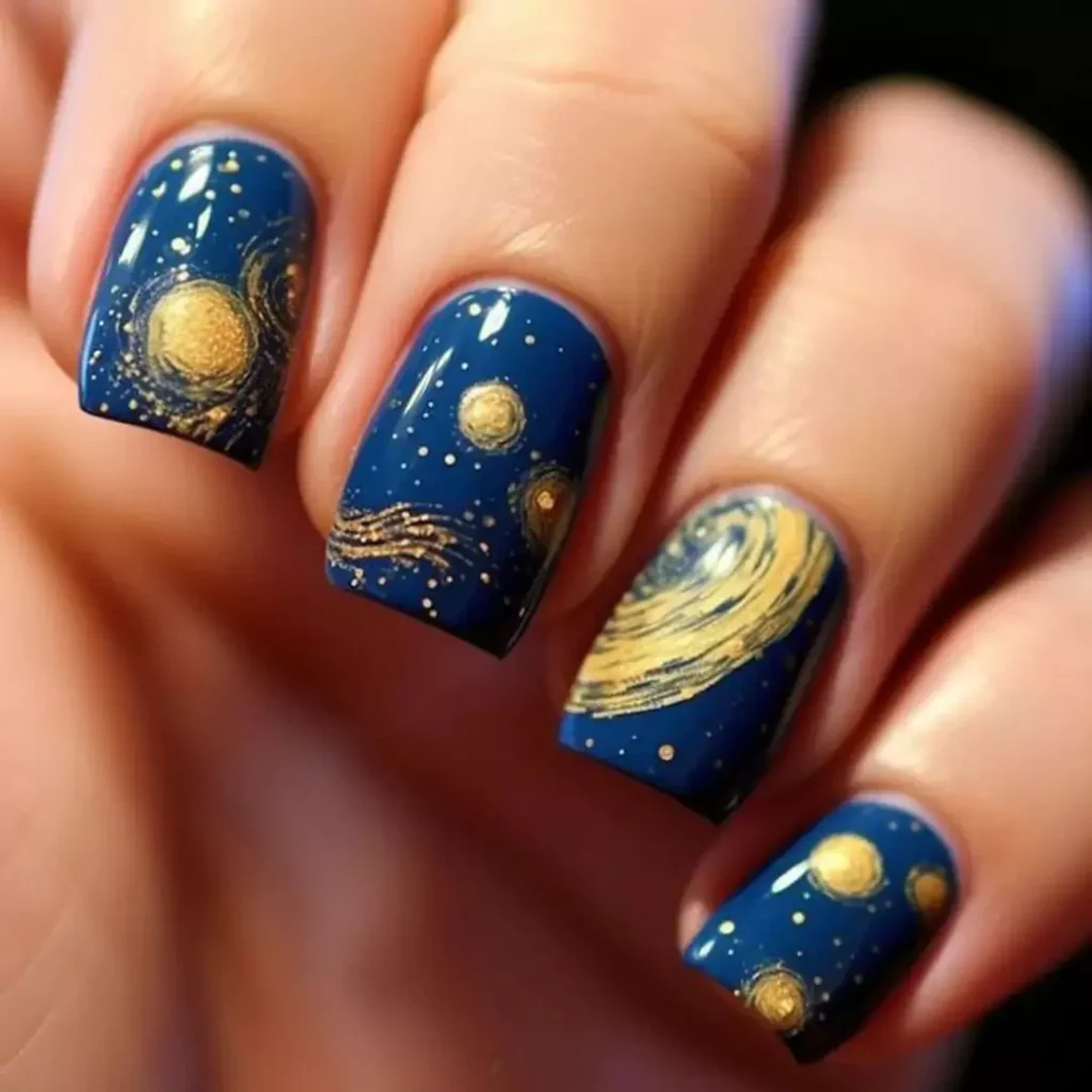 dazzling galactic shine nail designs 