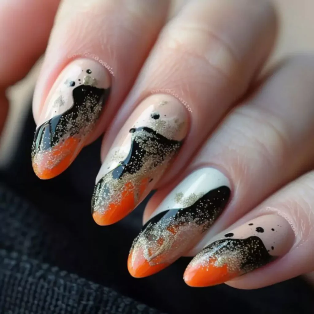 glamorous nail designs with landscapes theme 