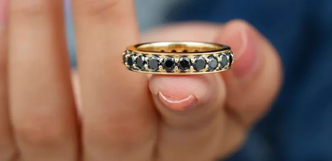 unique black diamond gold rings