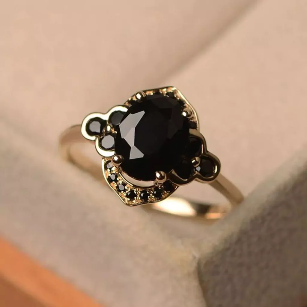 dazzling black diamond gold rings