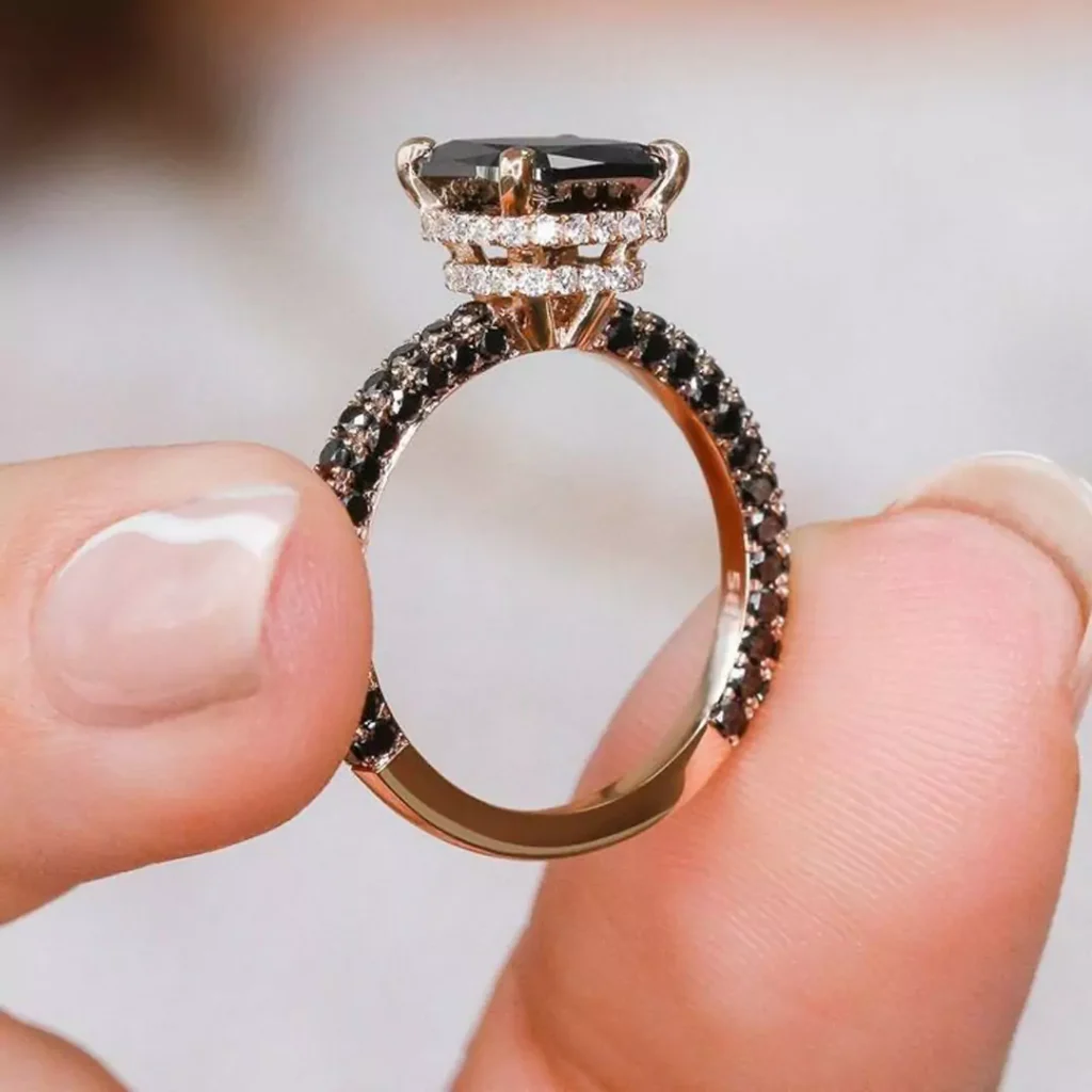 captivating black diamond gold rings