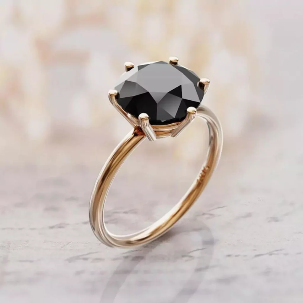 luxurious black diamond gold rings