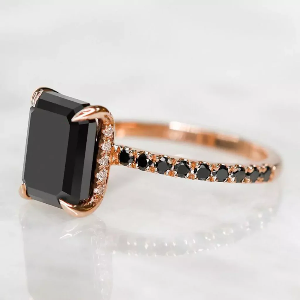 stylish black diamond gold rings