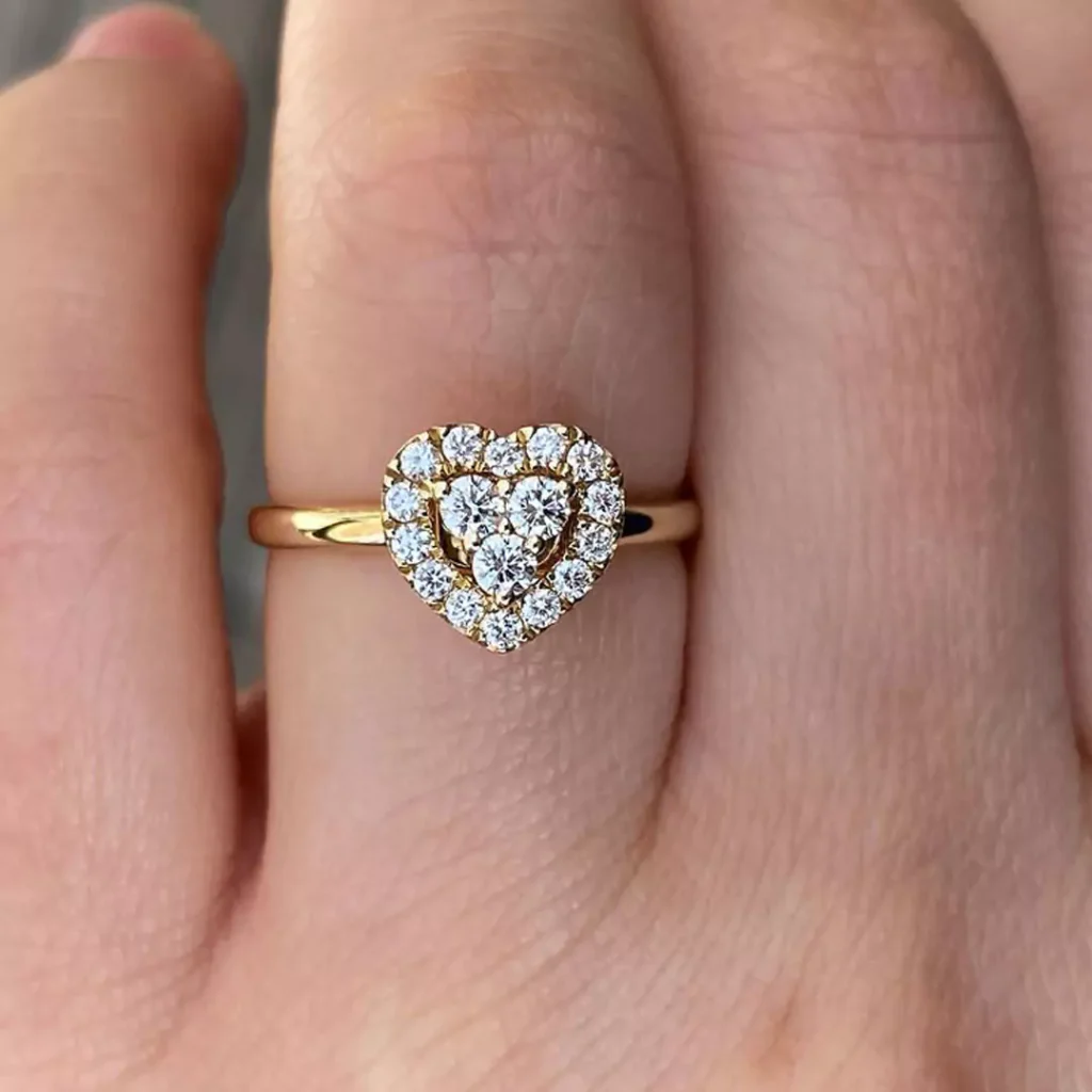 unique gold heart-shaped rings for girls 