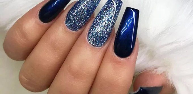 dazzling blue glitter nail designs of 2024