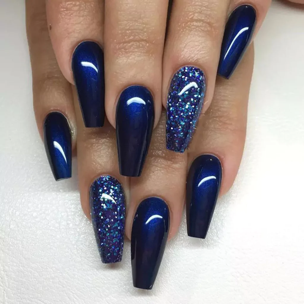 elegant blue glitter nail designs of 2024