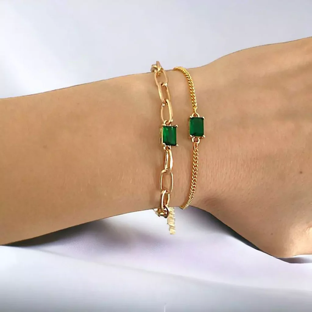 expensive Emerald gold bracelets