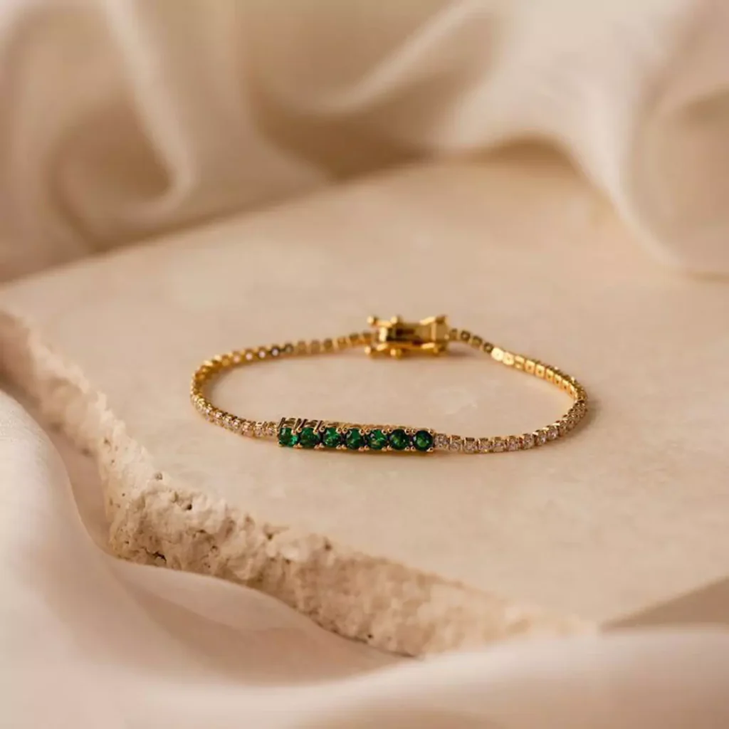 stunned Emerald gold bracelets 