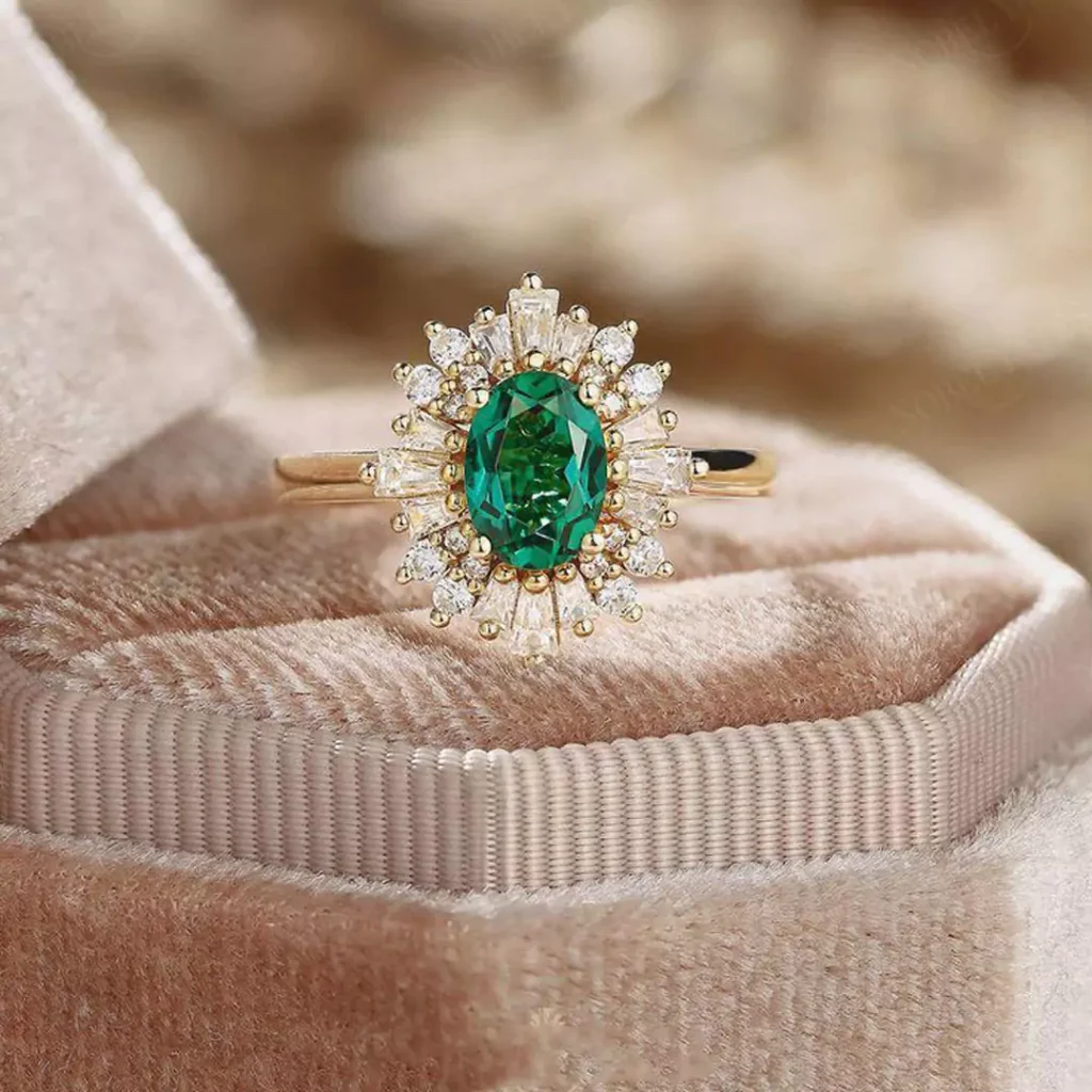 sparkling emerald rings