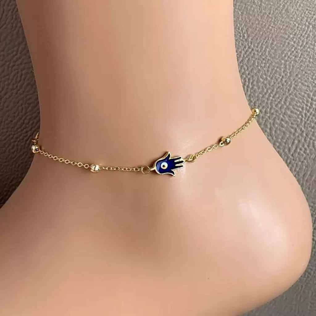 regal gold eye-shaped anklets 