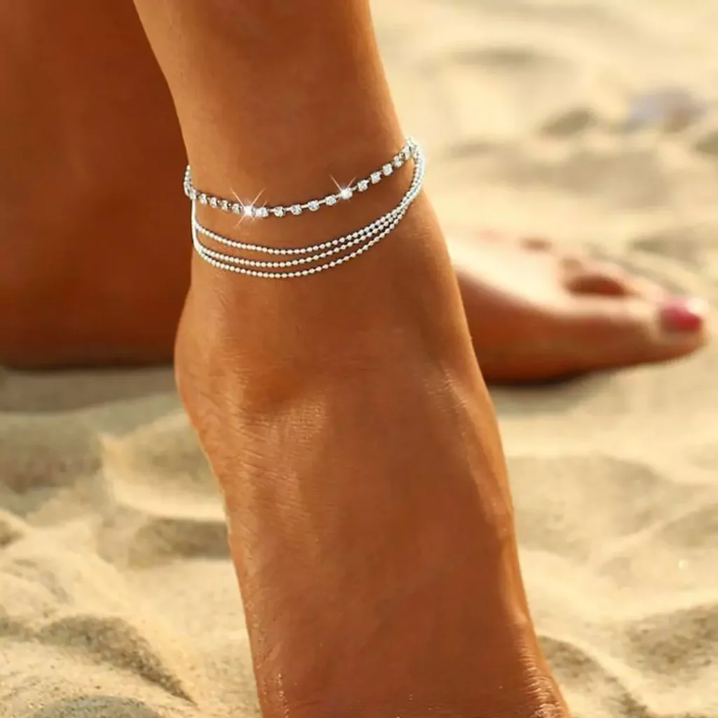 dazzling gold and diamond anklets 