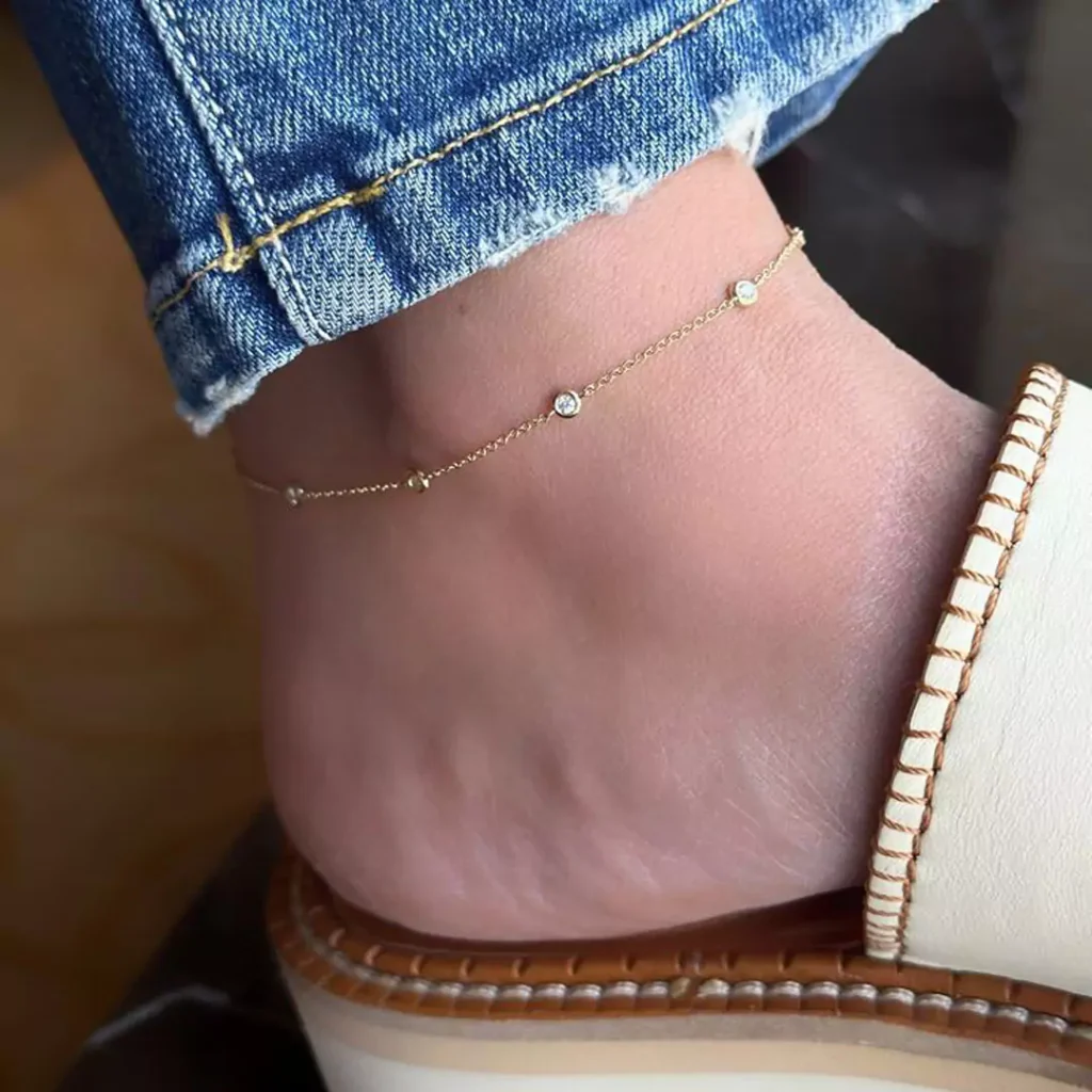 majestic gold and diamond anklets 