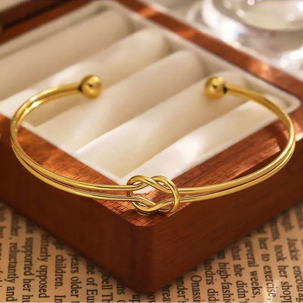 elegant knot gold bracelets