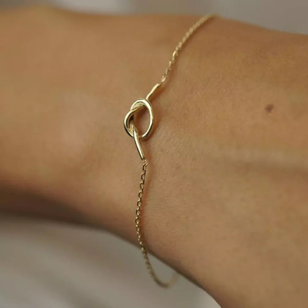 refine knot gold bracelets