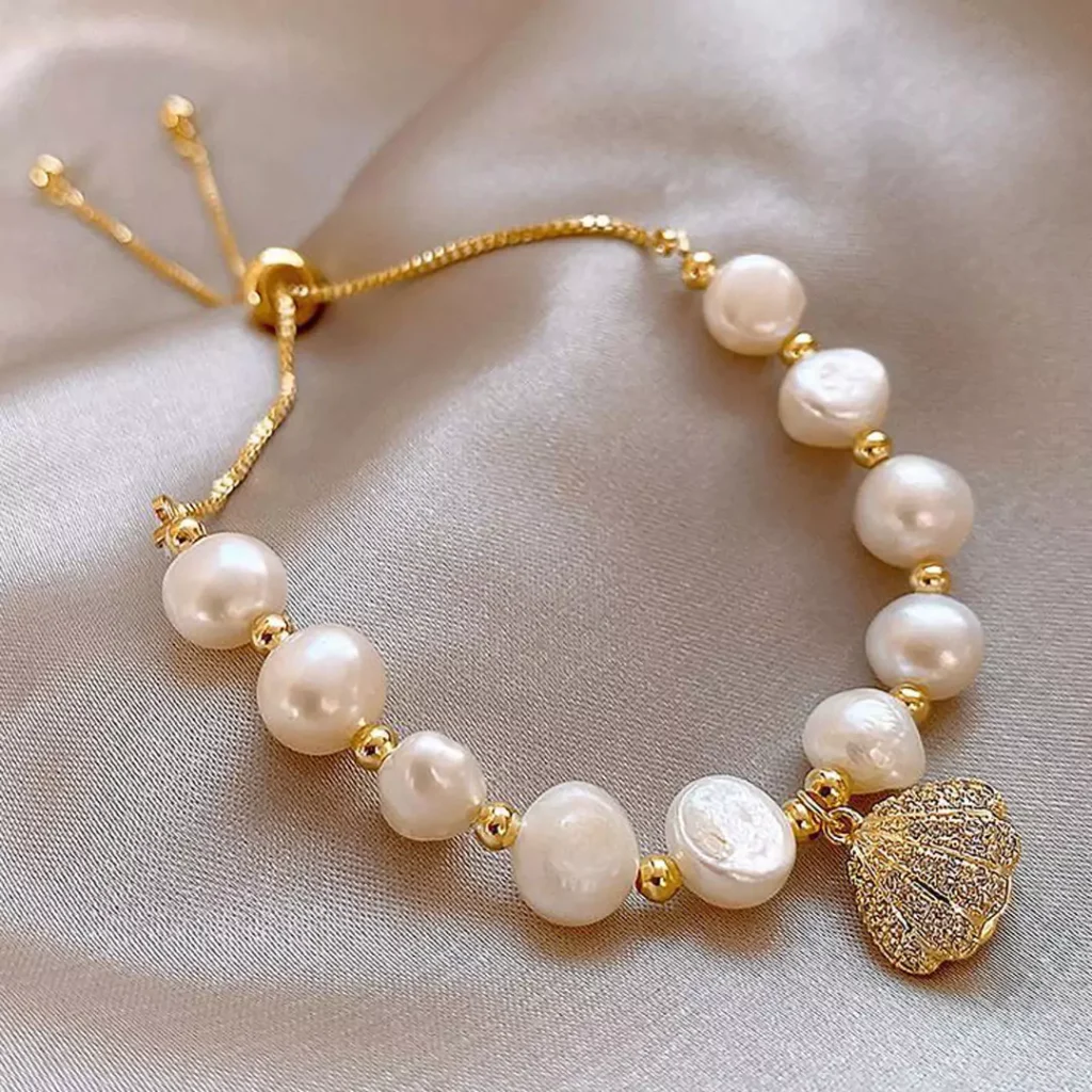 opulent gold pearl bracelets for girls