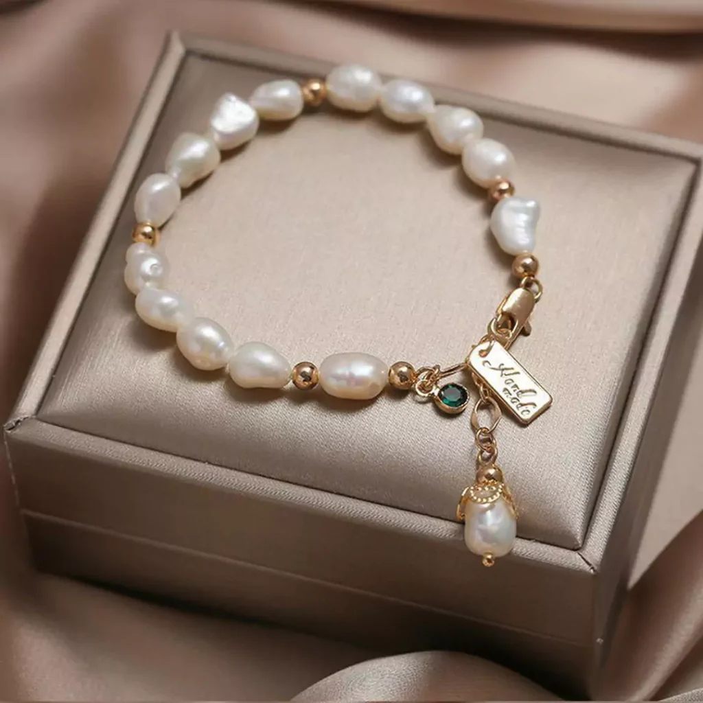 refine gold pearl bracelets for girls