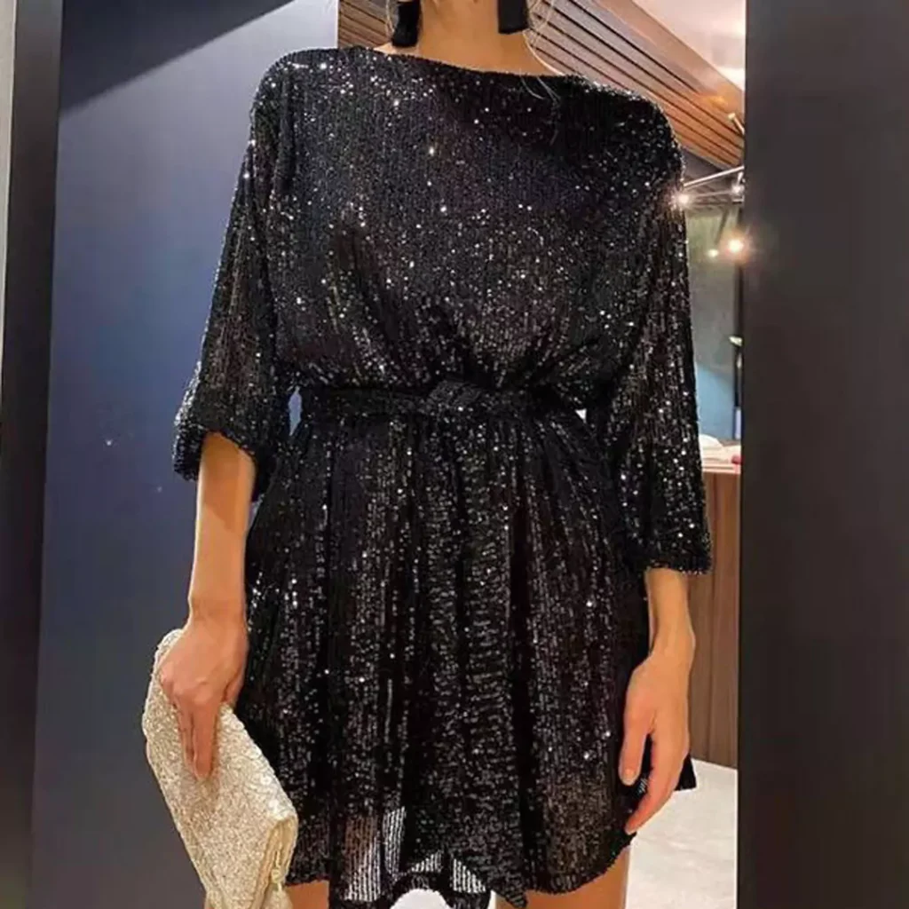 black short sparkling party dresses for women of 2024 